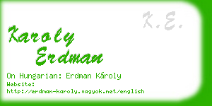 karoly erdman business card